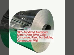 1085 feuille de miroir en aluminium anodisé couleur argentée personnalisée utilisée pour le mur de construction de bâtiment
