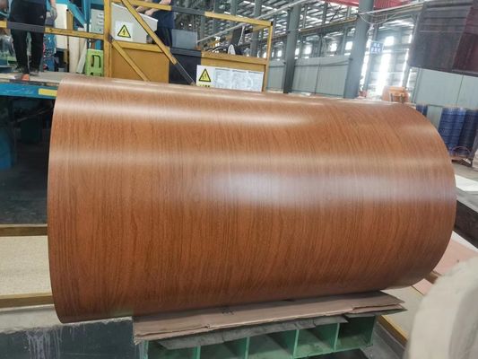1000 mm de largeur en bois de conception de motif de revêtement couleur enduit en aluminium bobine pour les portes et fenêtres de volets à rouleaux