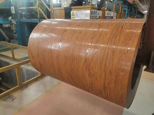 1100 H24 0,6 mm Grain de bois bobine de feuille d'aluminium prépeinte pour les matériaux de porte de décoration