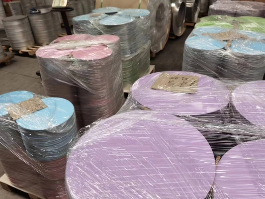 Disques d'aluminium prépeints en alliage 1060 H24, épaisseur 0,70 mm, diamètre 440 mm, cercles en aluminium pour enseignes de fascia