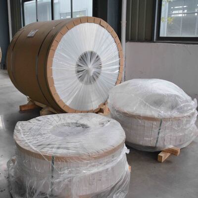 0.027'' x 11.75'' Bobine de gouttière en aluminium de 15 pouces, revêtement polyester blanc pour système de récupération d'eau de pluie