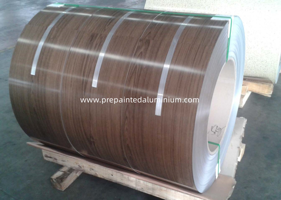 AA3003 3015 H24 Grain de bois trempé Couleur enduit en aluminium bobine enduit en aluminium PVDF pour la production